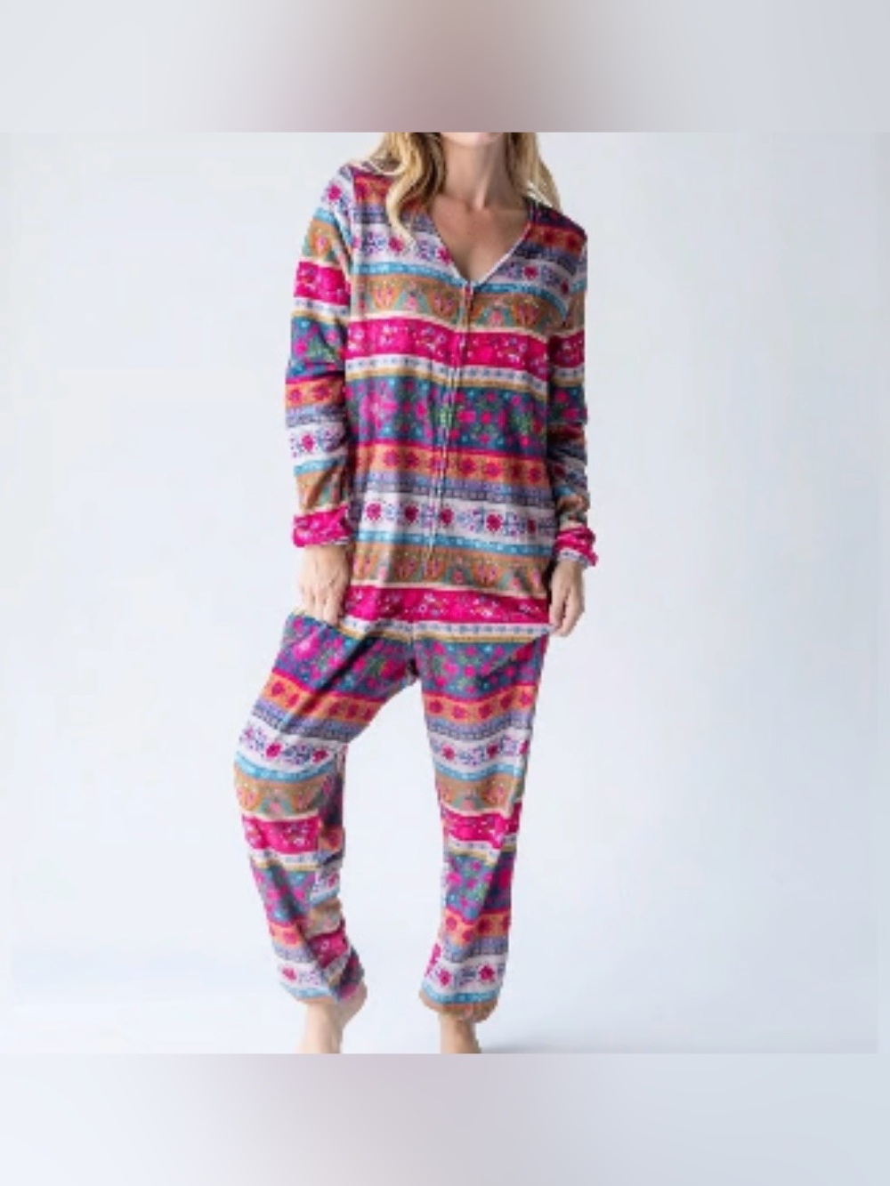NWT Natural Life Floral Striped Pajama Onesie